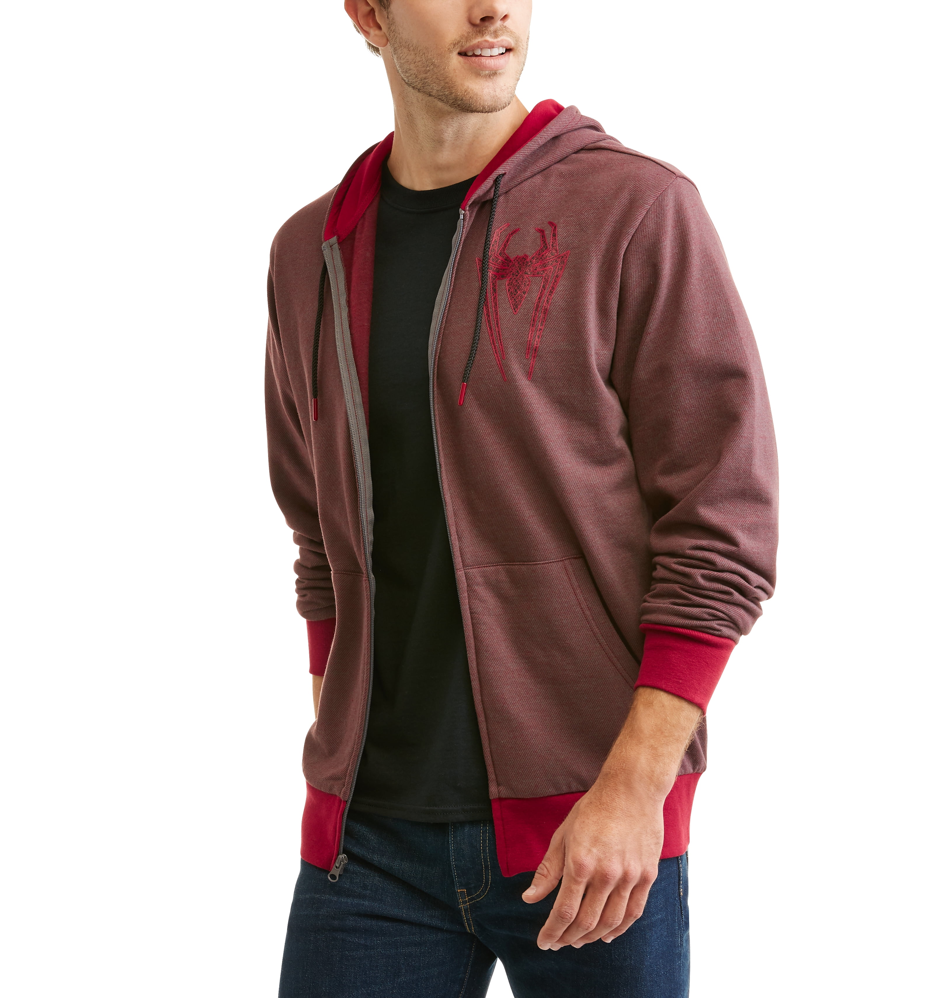 SpiderMan Marvel Big Men's Zip Up Hoodie, 2XL