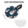 thumbnail image 5 of Christmas Snowman 2pcs PU Leather Round Bag Tags with Privacy Cover and Name ID Tag - Suitcase Tags for Travel Luggage, Handbags, Backpacks, School Bags, 5 of 6