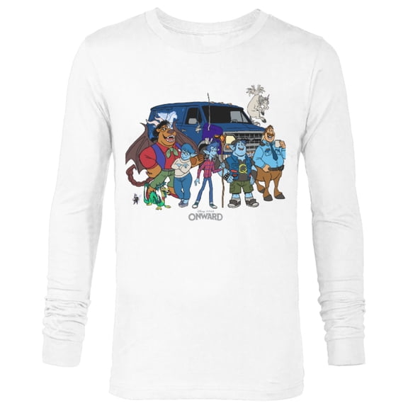 Disney PIXAR Onward Group Snapshot T-Shirt - Long Sleeve T-Shirt for Men - Customized-White