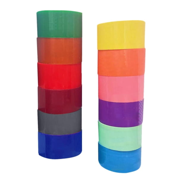 Billuyoard 12Pcs Sticky Ball Tape 6cm Width Bulk Relaxing Decorative Colored Tapes Tela de costura y artesanía