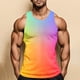 thumbnail image 5 of Camiseta sin mangas con cuello en V para hombre, de punto, con rayas verticales, para fitness, deportes, ocio, ajustada, con degradado, con cuello en I y hombros anchos., 5 of 7