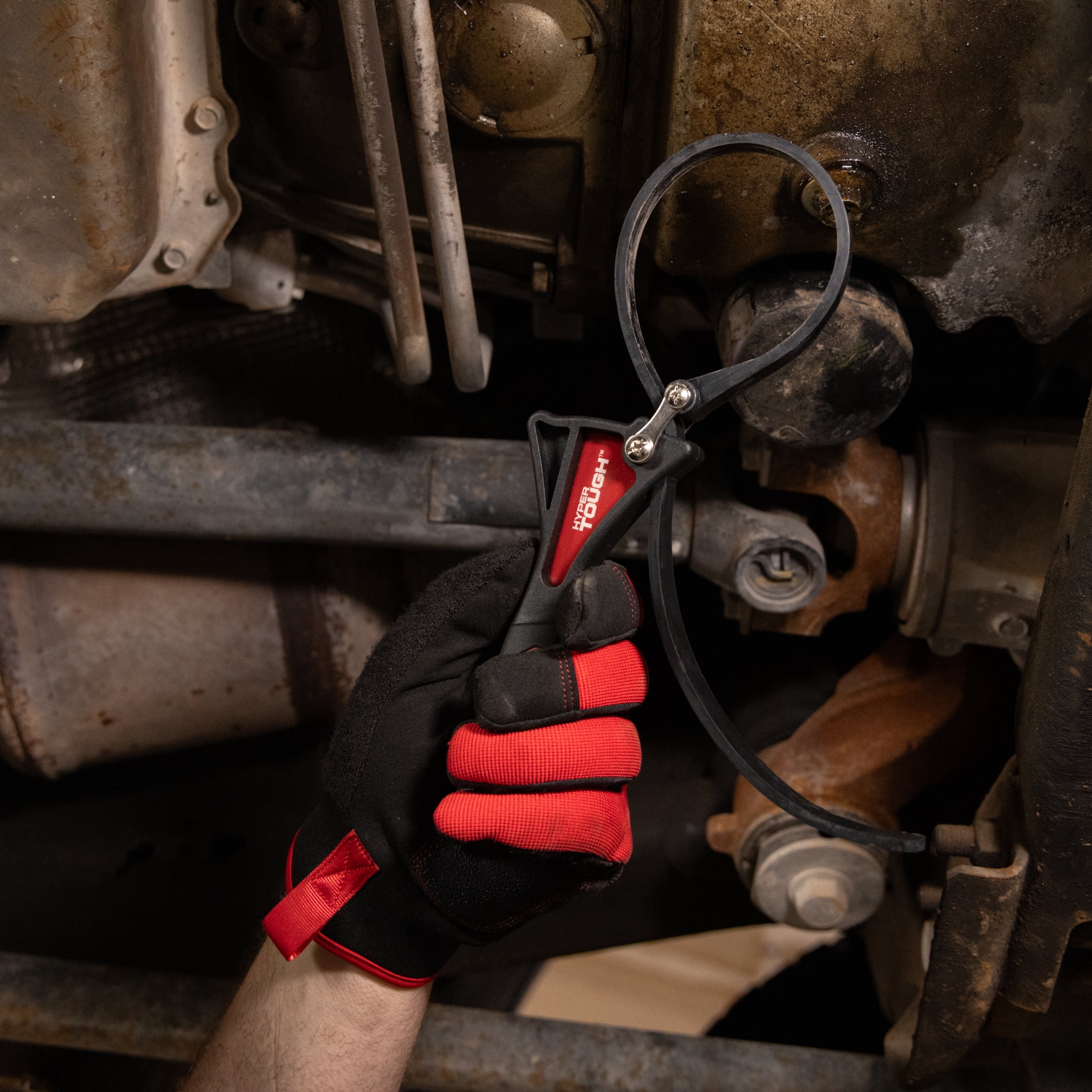 Hyper Tough Adjustable Strap Oil Filter Wrench, 1 to 4 inch, Heavy Duty, Scratch Free, Multipurpose