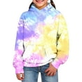 thumbnail image 3 of Kiijoy Big Girls' Tie Dyed Hoodie Cute Casual Comfy Hooded Sweatshirt, Sizes 9-10, 3 of 3