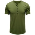 thumbnail image 2 of Floenr Mens T Shirts,Men's Plus Size Shirts Solid Color Short Sleeve T-Shirts Button-Up Shirts, 2 of 6