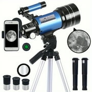 Telescope for Adults , 300mm Focal Length Refractor Telescope, 70mm Aperture Professional Astronomy Refractor Telescope for Beginners-Blue