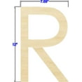 thumbnail image 2 of Pack of 1, 12 Inch x 1/8 Inch R Wood Letters in The Century Gothic Font for Wood Craft Project, Children or Adult Art Work, Home and Holiday Décor and DIY Fun, Made in USA, 2 of 2