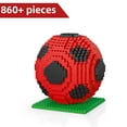 thumbnail image 1 of Blocs de Construction de Soccer 860 Pcs Micro Ensemble de Construction Jouet Éducatif STIM pour Enfants de 14 Ans et Plus Briques de Soccer Rouges pour Cadeaux, 1 of 5