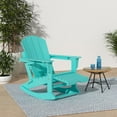 thumbnail image 2 of KINGYES Adirondack Rocking Chair with Retractable Ottoman and Cup Holders, HDPE Adirondack Rocker Patio Rocking Chair for Porch, Patio, Balcony,  Blue, 2 of 10