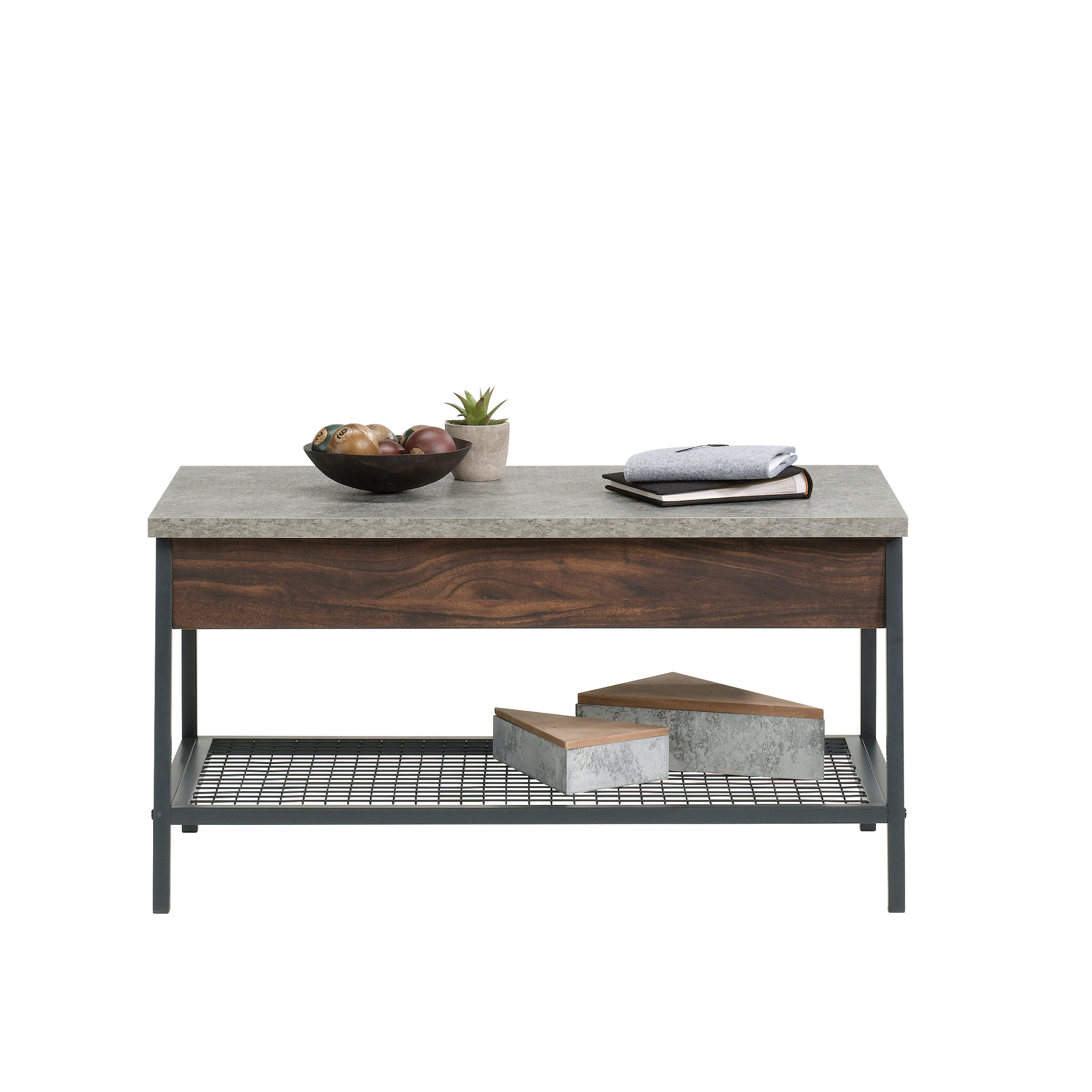 Sauder Market Commons Metal Coffee Table, Rich Walnut Finish - image 3 of 11