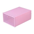thumbnail image 2 of Latrodar Transparent Plastic Shoe Box Organizer Shoe Box Flip Lid Drawer Shoe Box Household Shoe Organizer Thickened Pink Upgraded, 2 of 5