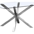 thumbnail image 3 of 47" x 47" Clear Glass 5pc Dining Set with Silver Stainless Steel, 3 of 3