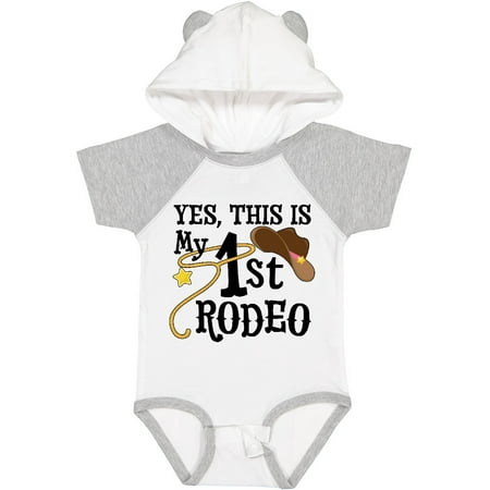 

Inktastic Yes This is My 1st Rodeo- Cowboy Hat with Pink Band Lasso Gift Baby Girl Bodysuit