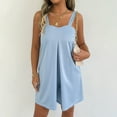 thumbnail image 2 of LEKODE Spaghetti Strap Romper Womens Rompers for Summer Jumpsuits for Women Summer Sets Women 2 Piece Outfits Travel Outfits for Women 2 Piece Sets Light Blue S, 2 of 9