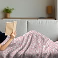 thumbnail image 3 of Cloud Soft Flannel Fleece Throw Blanket, Continuous Fluffy Cumulus Blush Tones Sky Cartoon, Cozy Plush for Indoor and Outdoor Use, 50" x 60", Pale Pink Charcoal Grey, by Ambesonne, 3 of 5