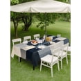 thumbnail image 5 of 52x70 Inch Outdoor Tablecloth with Umbrella Hole Zipper Rectangle Vintage Oil Painting Rectangular Tablecloths Outside Waterproof Farmhhouse Blue Black Beige Ombre Patio Table Cover for Picnic Party, 5 of 8