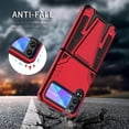thumbnail image 4 of For Samsung Galaxy Z Flip3 5G Super V Armor PC + TPU Shockproof Case with Invisible Holder(Dark Green), 4 of 4