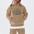 thumbnail image 2 of Coerni Girls Leopard Pumpkin Hoodie Trendy Oversized Pullover Long Sleeve Sweatshirt with Kangaroo Pocket Kids Fall Tops Halloween Clothes, 2 of 6