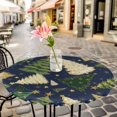 thumbnail image 6 of Christmas Tree Round Tablecloth for 36-44 Inch Tables, Fitted Table Cover with Elastic Edge, Navy Blue Green Xmas Tree Winter Waterproof Outdoor Table Cloth Protector for Patio Garden Dinner Picnic, 6 of 9