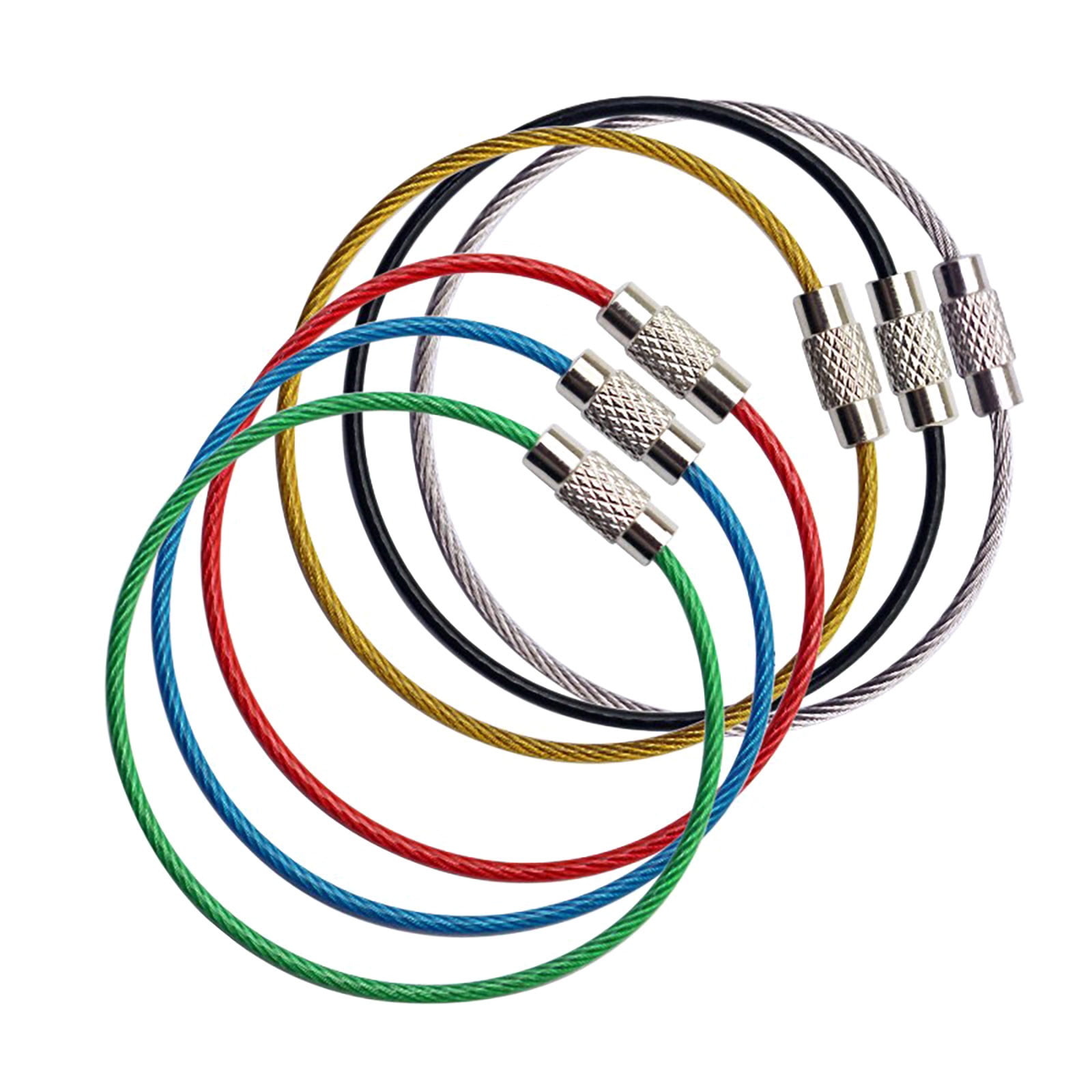 Luggage Tag Hanging Loops 15-Pack Stainless Steel Wire Keychain Cables ...