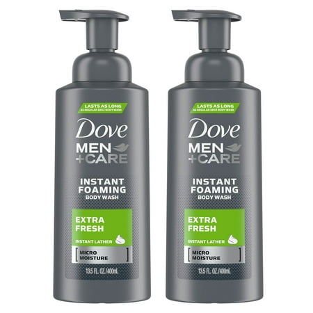 (2 pack) (2 pack) Dove Men+Care Extra Fresh Foaming Body Wash, 13.5 oz
