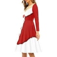thumbnail image 2 of FKELYI Santa Women Dress Size L Comfortable Red Christmas Dress Women Leisure A Line Swing Skater Twirl Dresses Knee Length, 2 of 4