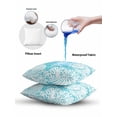 thumbnail image 6 of Outdoor Pillows Waterproof, Teal Starfish Coastal Throw Pillows with Inserts Included, Summer Coral Shell Beach Nautical Indoor Outdoor Decorative Lumbar Pillow for Bed/Couch/Patio 16"x16", 1Pcs, 6 of 8