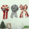 thumbnail image 5 of Jlong Christmas Bows Tree Topper Red Black White Buffalo Plaid Ornaments Handmade for Wreath Door Burlap Rustic Farmhouse Decoration, 5 of 6