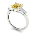 thumbnail image 2 of 1.62 ct Square Emerald Cut Natural Citrine Three-Stone Engagement Ring for Women in 18K White Gold, 2 of 5