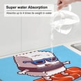 thumbnail image 5 of Cauagu Dish Drying Mat,24*18 inch Absorbent Dish Drainer Kitchen Counter,Dish Drying Pad for Countertops,Sinks,Draining Racks( Sushi Salmon Surfing), 5 of 8