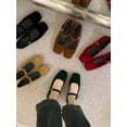 thumbnail image 2 of Nuevos zapatos Mary Jane rojos y negros para mujer, zapatos de vestir de tacón bajo de cuero de alta calidad, zapatos de mujer con punta cuadrada y correa de hebilla poco profunda, 2 of 5