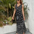 thumbnail image 6 of Paisley Pattern Dress Summer Street Style Bohemia Long Dresses Female Sleeveless Printed Maxi Dress, 6 of 9