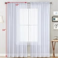 thumbnail image 4 of Sheer Curtains Living Room Rod Pocket Window Curtain Panels Bedroom Semi Sheer Voile Curtains White (55'Wx84'L,2 Panels), 4 of 5