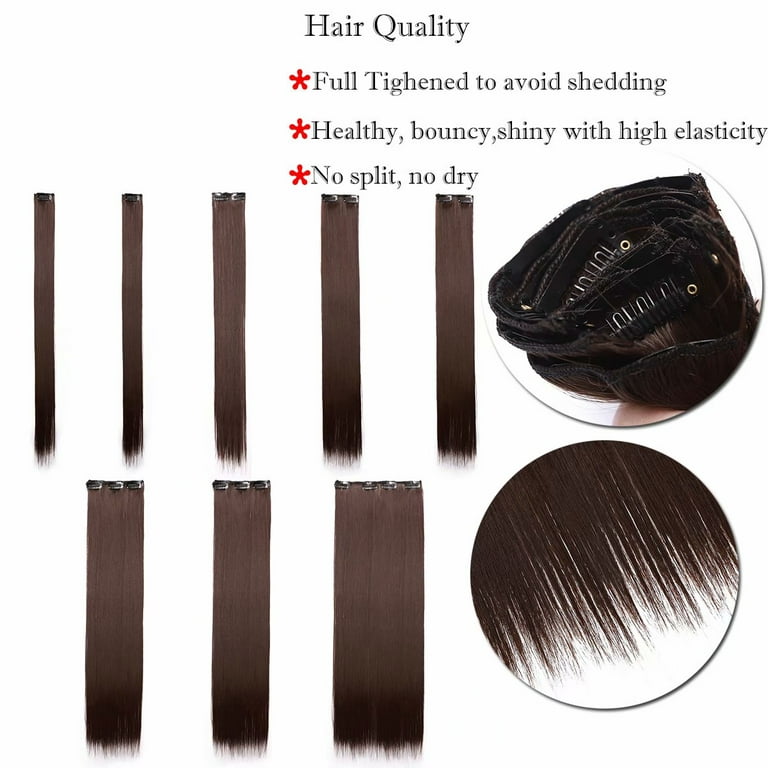Benehair Clip in Hair Extensions Full Head Long Thick 8 Pieces Hair 18 Clips  Curly Wavy Straight Hairpieces 100% Real Natural as Human Best Hair Set  17'' Curly Dark Black 