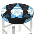 thumbnail image 3 of Logiee Christmas Gnome Snowflake Print Stool Covers Round,Bar Stool Covers,Watedrproof Stool Slipcover with Elastic,Stool Cushion,Round Bar Stool Seat Covers for Bar Round Chair-13 inch, 3 of 7