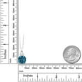 thumbnail image 4 of Gem Stone King 10K White Gold London Blue Topaz and White Created Sapphire Pendant Necklace for Women (4.41 Cttw, Gemstone November Birthstone, Cushion Cut 10MM, with 18 inch Chain), 4 of 5