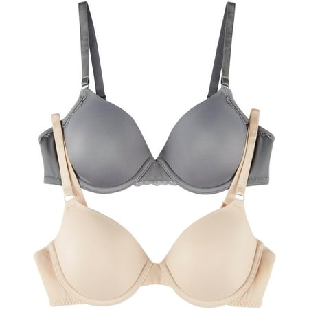 Ellen Tracy 2-pk. Lace Trim Underwire T-Shirt Bras 59399P2