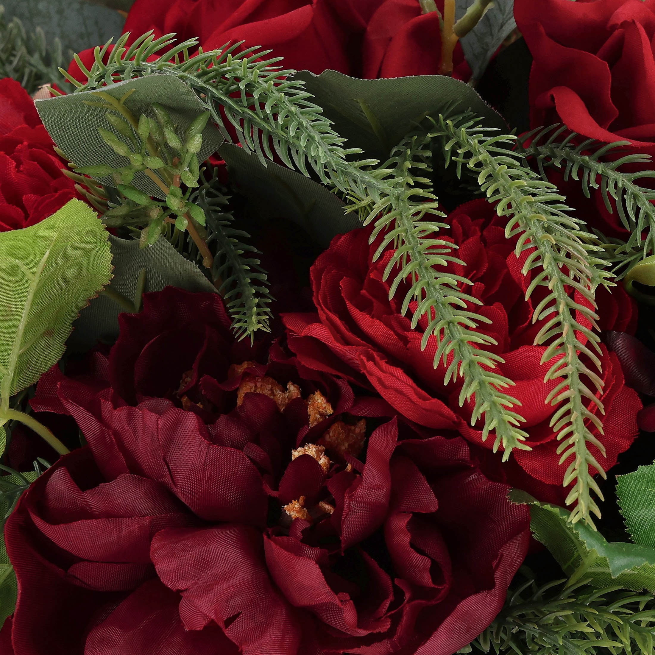 Evergreen and Floral Christmas Arrangement in Metal Pot, Multicolor, 14", by Holiday Time