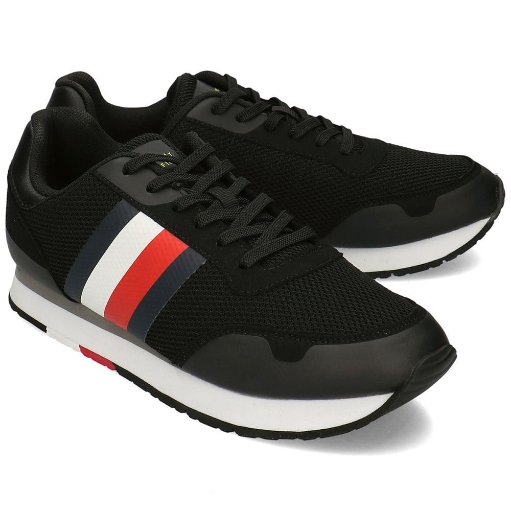 White Tommy Hilfiger Men's Corporate Material Mix Runner Trainers 