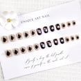 thumbnail image 5 of FCOGIN Short Round, 24 Pieces, Brown, Yellow, Heart Coffee, Acrylic False Nail, Press on Nail, 5 of 6