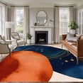 thumbnail image 2 of Navy Blue Burnt Orange Large Area Rugs for Bedroom Living Room, Soft Non Slip Carpet Bedside Rug, Boho Artwork Geometric Modern Rectangular Floor Cover Kitchen Accent Rug 6'x9' for Dining Room/Office, 2 of 9
