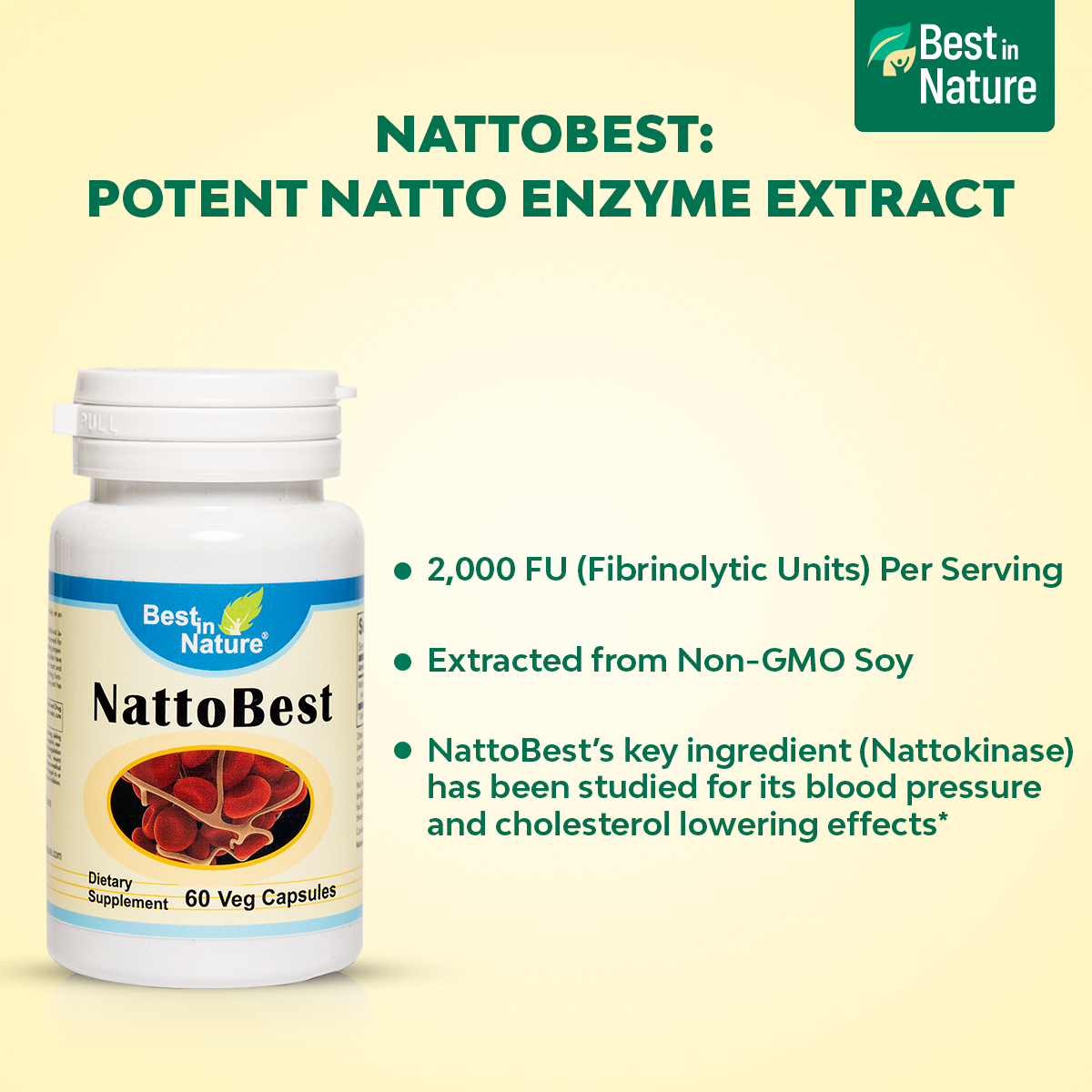 Best in Nature NattoBest - Nattokinase Supplement for Heart Health*