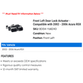 thumbnail image 2 of Front Left Door Lock Actuator - Compatible with 2002 - 2006 Acura RSX 2003 2004 2005, 2 of 2