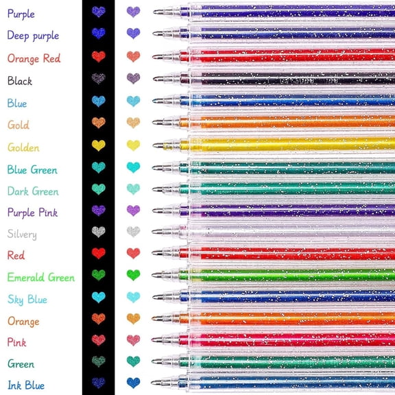 Multicolored Glitter Gel Pens for Adult Coloring Books Drawing Crafts Art Supplies