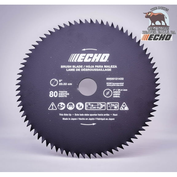 GENUINE ECHO 8" 80-TOOTH BRUSH BLADE WITH 1" ARBOR HOLE 69500121432