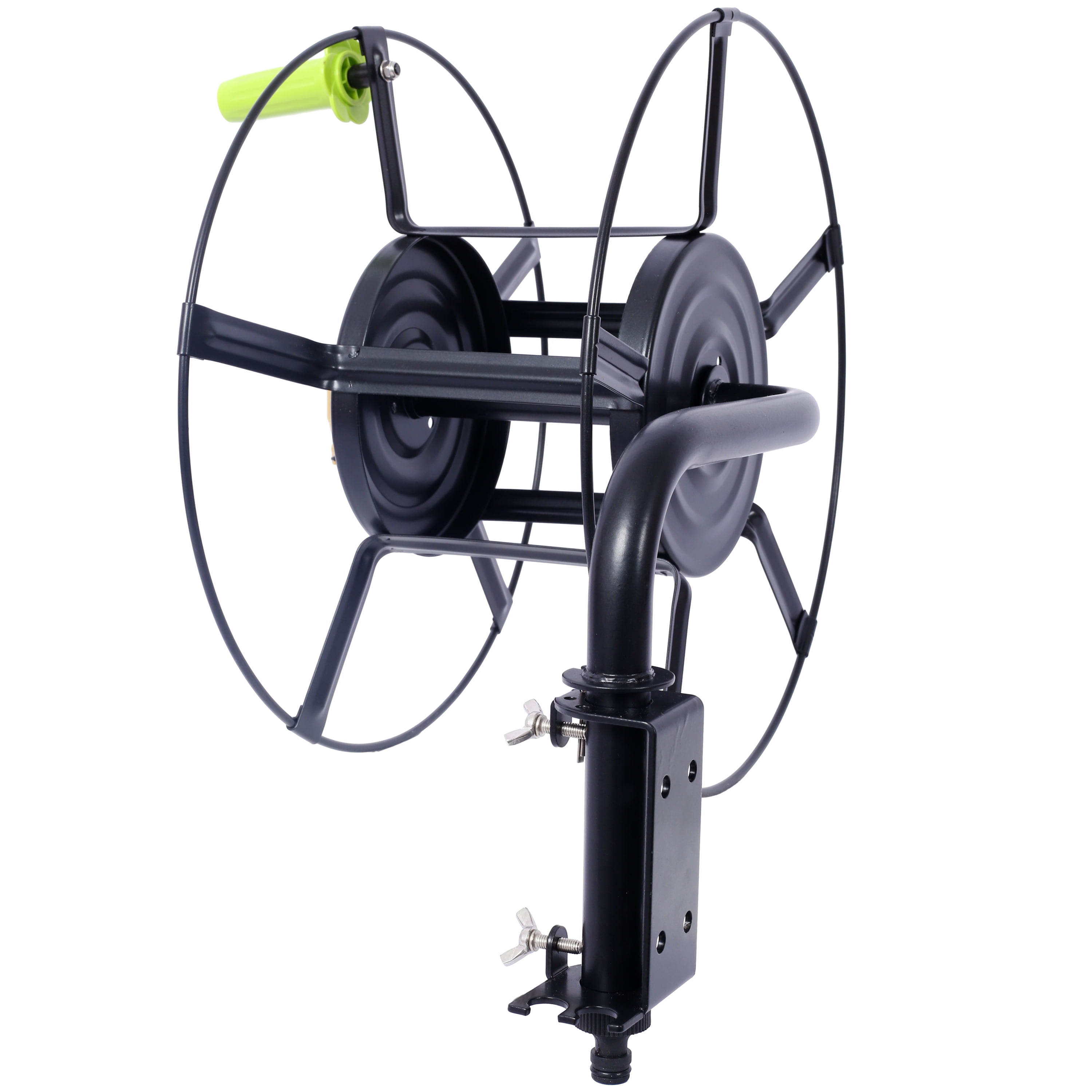 Wall Mount Hose Reel with 180 Degree Swivel, Holds 82 ft of 5/8" Garden Hose, Heavy Duty Steel Hose Holder for Garage, Yard & Car Wash Storage | Includes Quick Connect Couplers, Easy Install