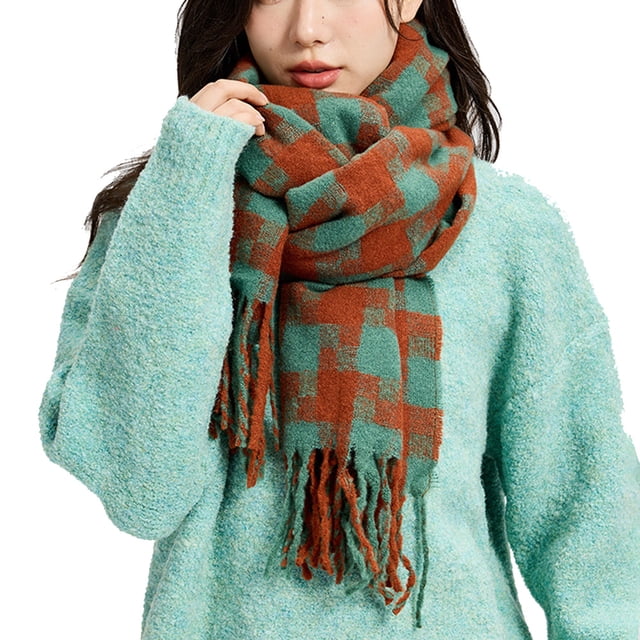 Bufanda de invierno, bufandas cálidas, accesorios para clima frío, bufandas con flecos