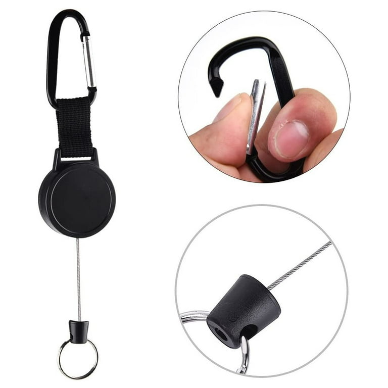 Heldig 3 Pcs Retractable Keychain Retractable Badge Holder Reel Clip Badge  Holder with Steel Wire RopeB 