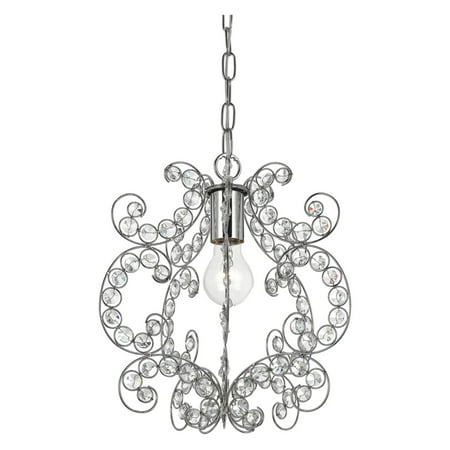 AF Lighting Rapture 1-Light Mini Chandelier, Clear Glass/Chrome