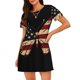 thumbnail image 1 of Easygdp Patriotic USA Butterfly Art Camisón de manga corta para mujer, informal, estampado, 1 of 6