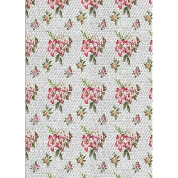 Ahgly Company Machine Washable Indoor Rectangle Transitional Pearl White Beige Area Rugs, 2' x 5'